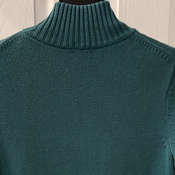 Vintage 90s L.L. Bean Flannel Lined Full Zip Cardigan Sweater Green Size Large - Picture 7 of 9